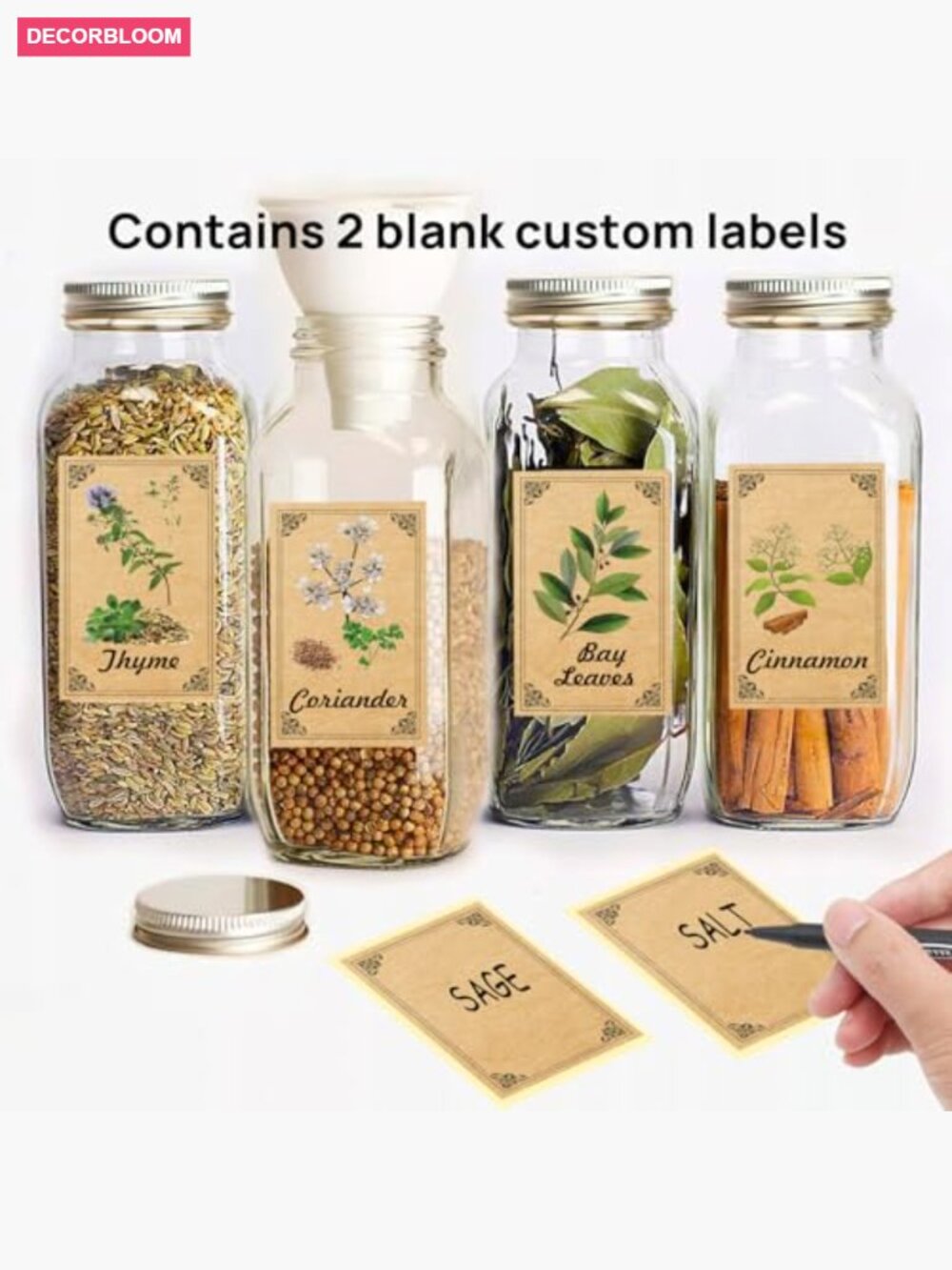48 Vintage Herb Spice Labels for Jars, Apothecary Stickers, Kitchen Organization - Picture 6 of 7